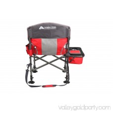 Ozark Trail Director Style Fishing Chair with Side Cooler and Cup Holder, Red 566201541